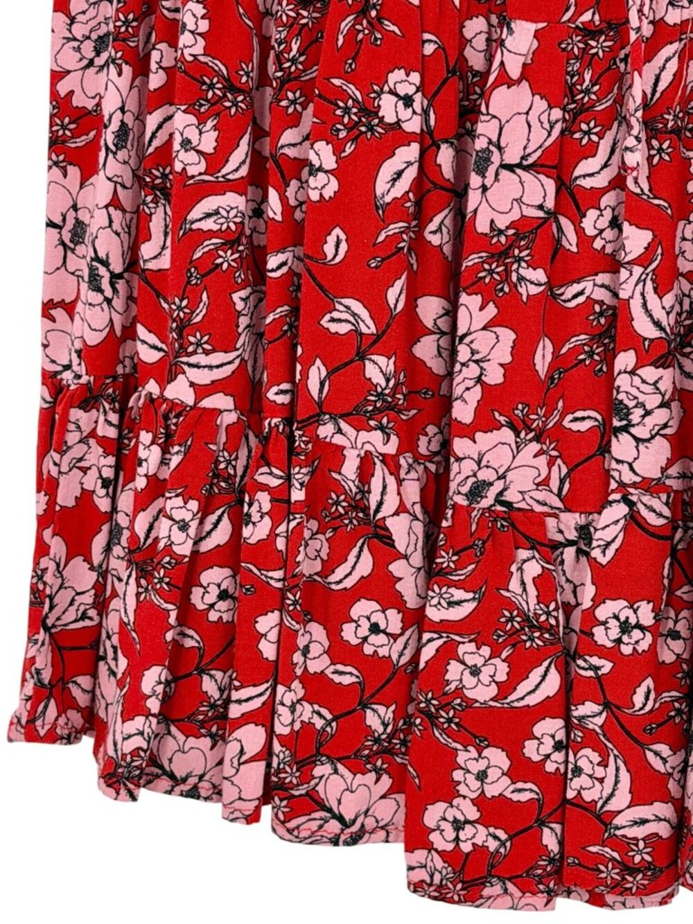 Band Of Gypsies Red Floral Sleeveless Tiered Dress M | Coquette Grunge Fairy Y2K - Picture 11 of 16